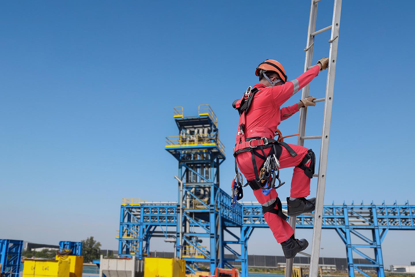 Man climbing a ladder