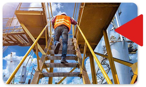 Man climbing ladder