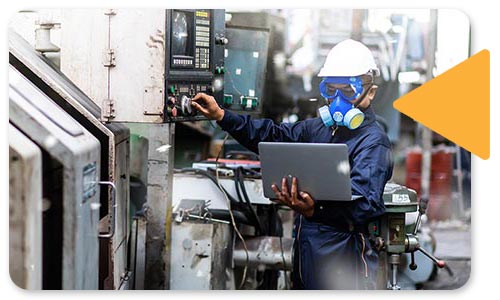 Man with respirator